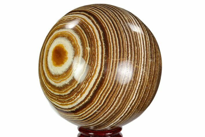 Polished, Banded Aragonite Sphere - Morocco #105615